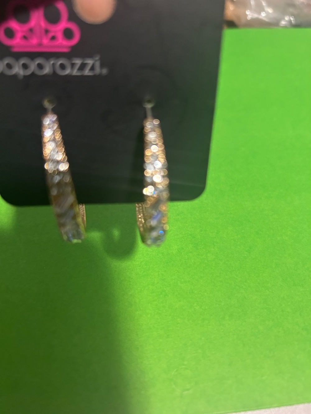 paparazzi Gold Crystal-Accented Hoop Earrings